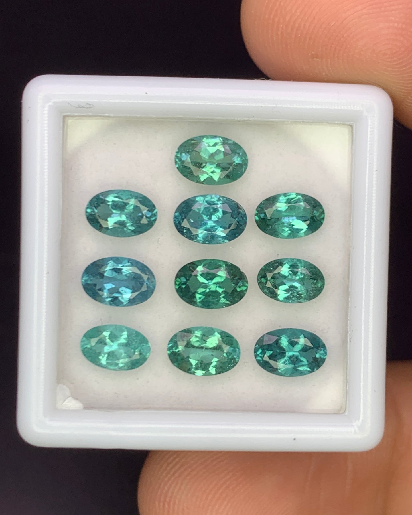 Natural Indicolite Tourmaline Lot 3.97 Carat 6x4 MM Oval Shape Faceted Gemstone 10 Piece Lot