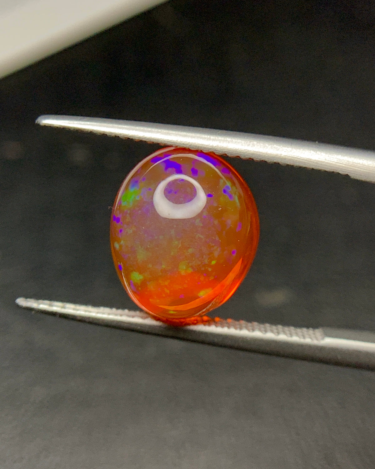 Natural Mexican Fire Opal 5.69 Carat 11.7x10.2 MM Oval Shape Cabochon Gemstone