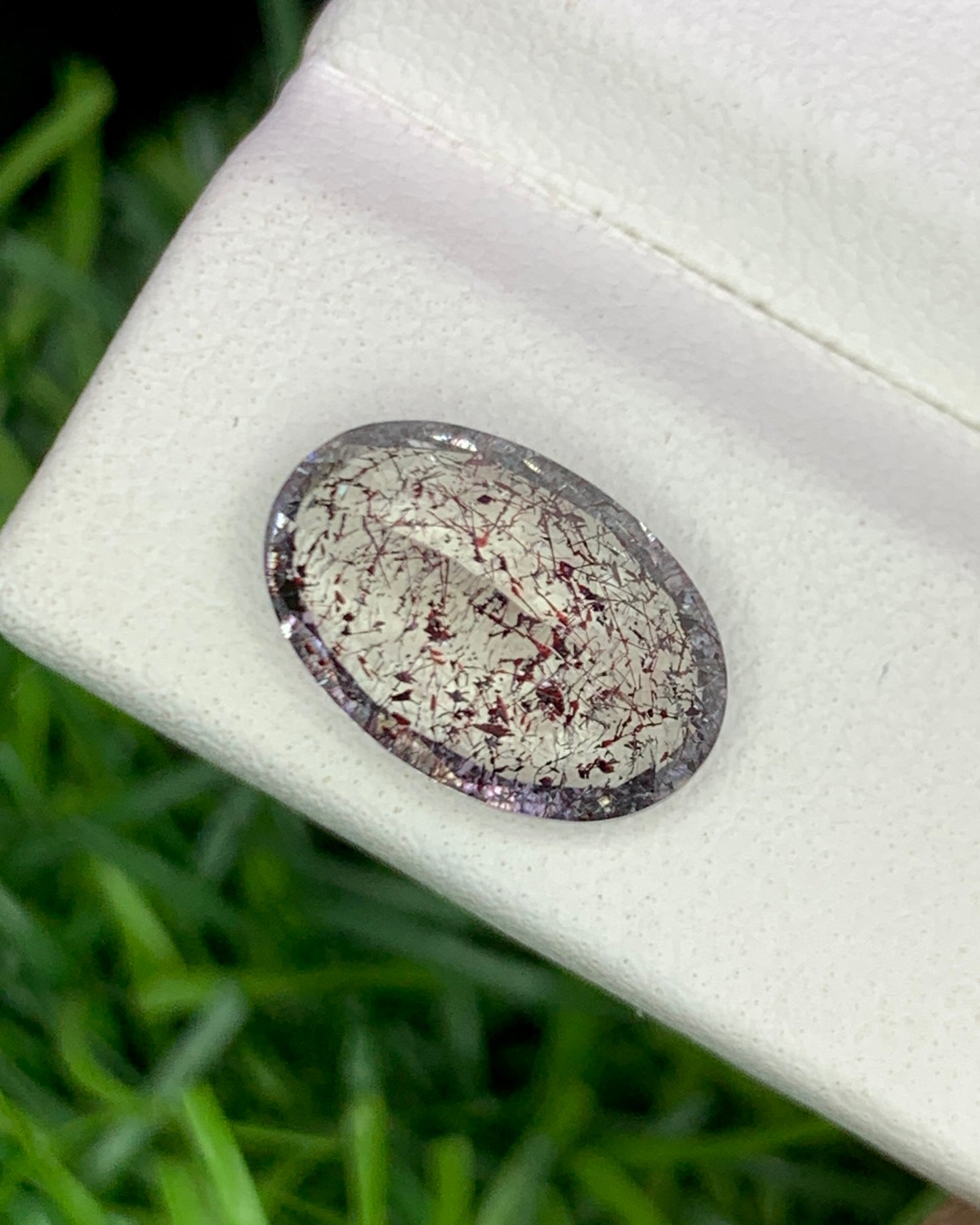 Natural Super Seven 3.09 Carat 12x8 MM Oval Shape Faceted Gemstone with 7 Crystals Healing Stone Seven Chakra Melody Stone