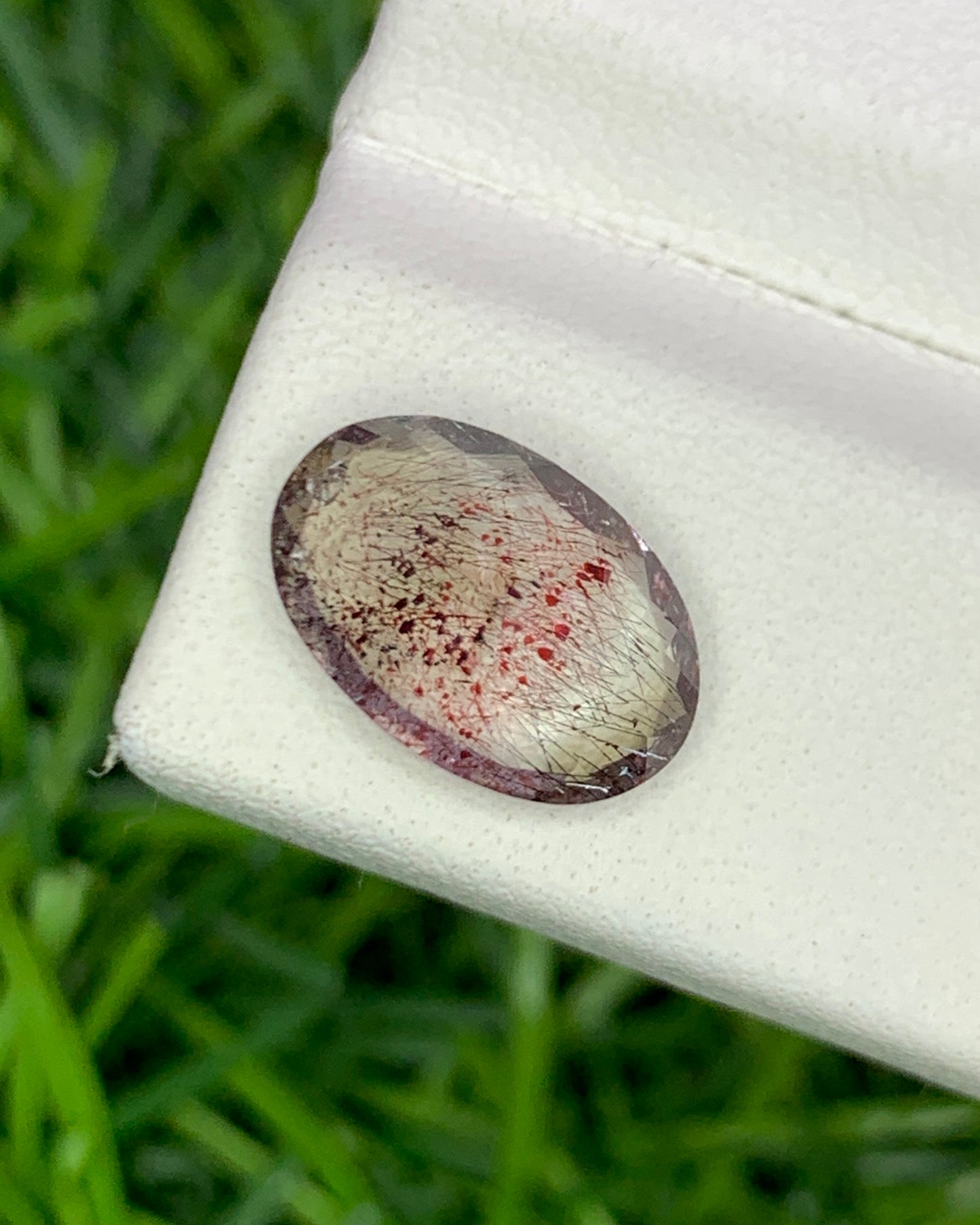 Natural Super Seven 2.17 Carat 11x7.4 MM Oval Shape Faceted Gemstone with 7 Crystals Healing Stone Seven Chakra Melody Stone