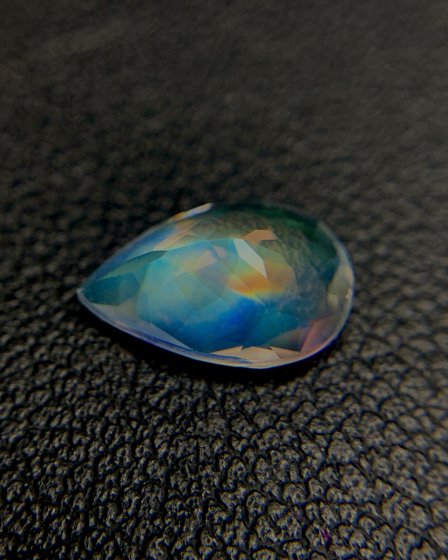 Natural Multi Fire Rainbow Moonstone 1.30 Carat 9.5x6.5 MM Pear Shape Faceted Gemstone