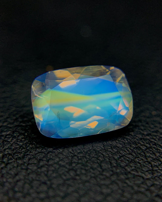 Natural Multi Fire Rainbow Moonstone 1.55 Carat 9x6.3 MM Cushion Shape Faceted Gemstone