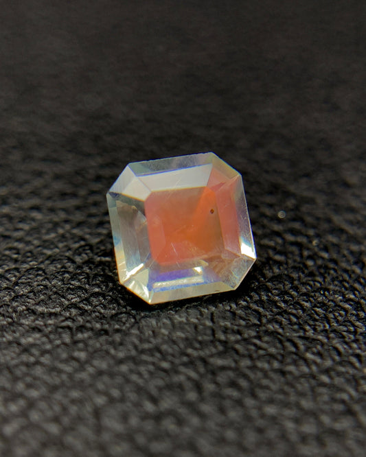 Natural Multi Fire Rainbow Moonstone 0.41 Carat 4.7x4.7 MM Asscher Cut Faceted Gemstone