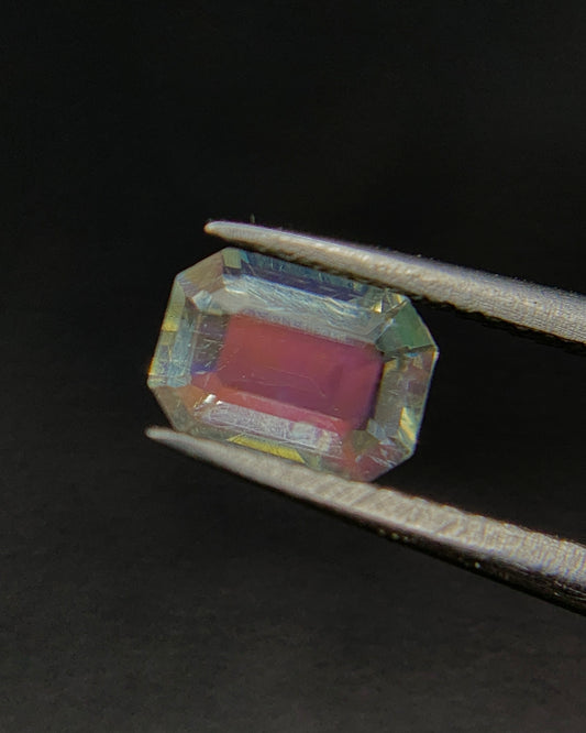 Natural Multi Fire Rainbow Moonstone 0.30 Carat 5.1x3.6 MM Octagon Shape Faceted Gemstone