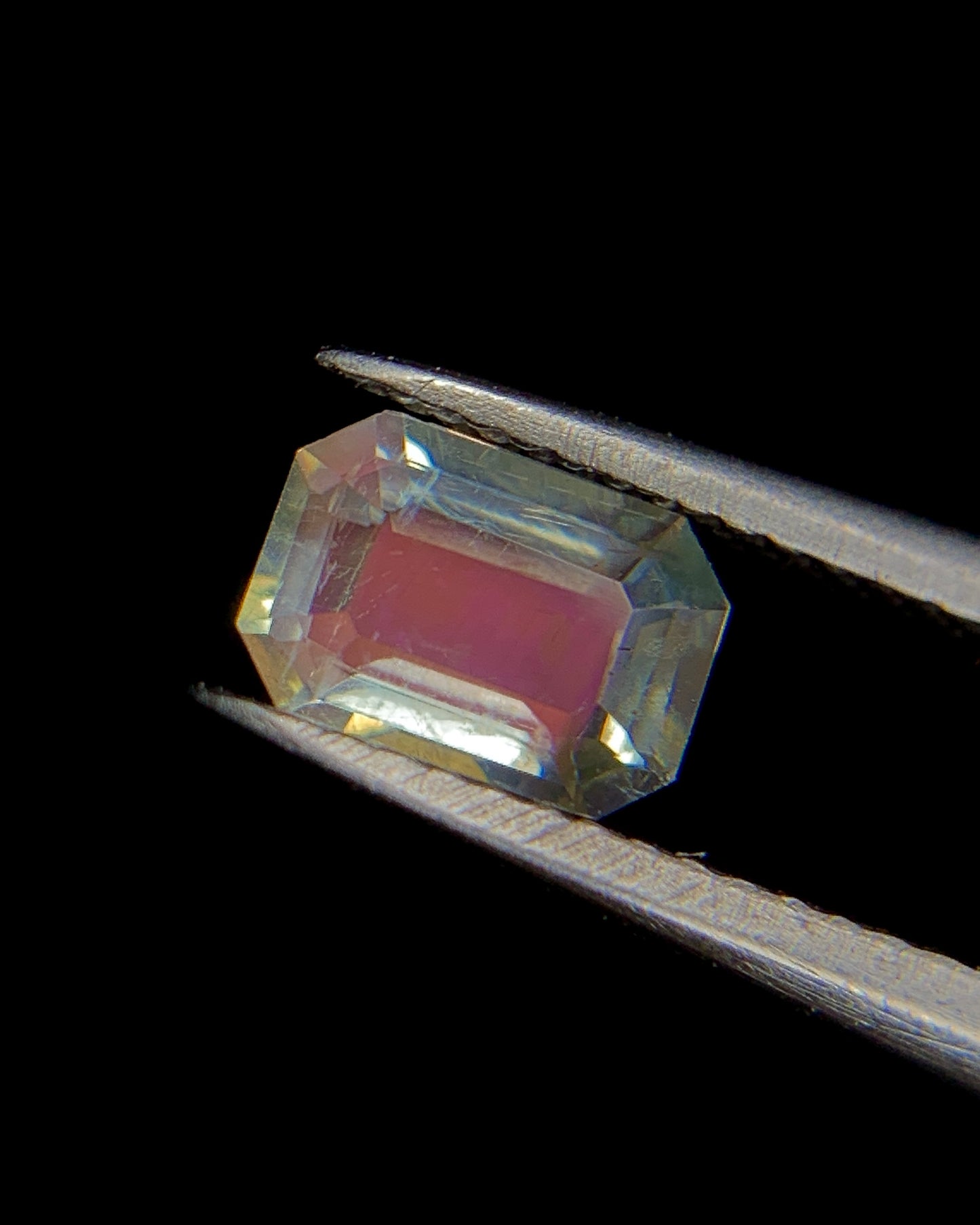 Natural Multi Fire Rainbow Moonstone 0.30 Carat 5.1x3.6 MM Octagon Shape Faceted Gemstone