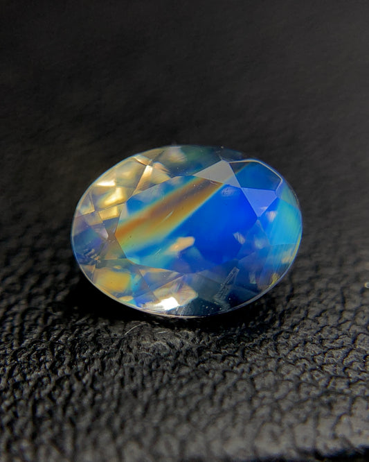 Natural Multi Fire Rainbow Moonstone 1.14 Carat 8x6 MM Oval Shape Faceted Gemstone