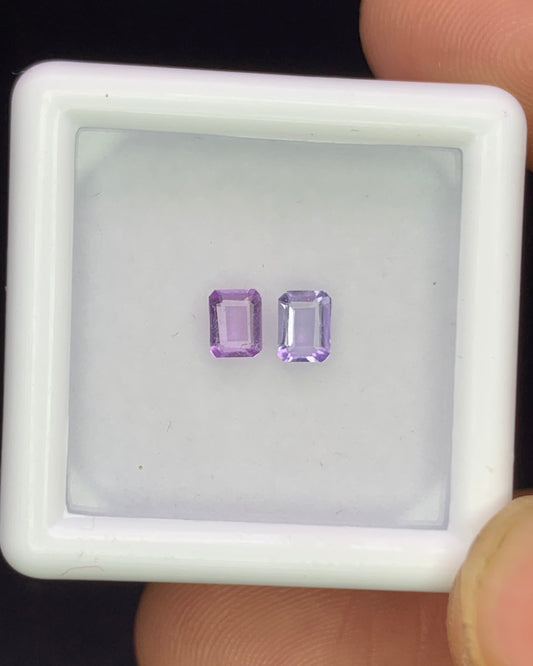 Natural Rare Color Change Hackmanite Lot 0.35 Carat Mix Size Octagon Shape Faceted Gemstone 2 Piece Lot