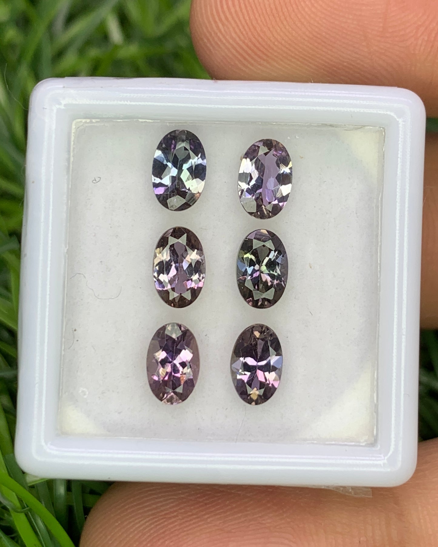 Natural Unheated Bi Color Tanzanite Lot 2.80 Carat 6x4 MM (Approx) Oval Shape Faceted Gemstone 6 Piece Lot