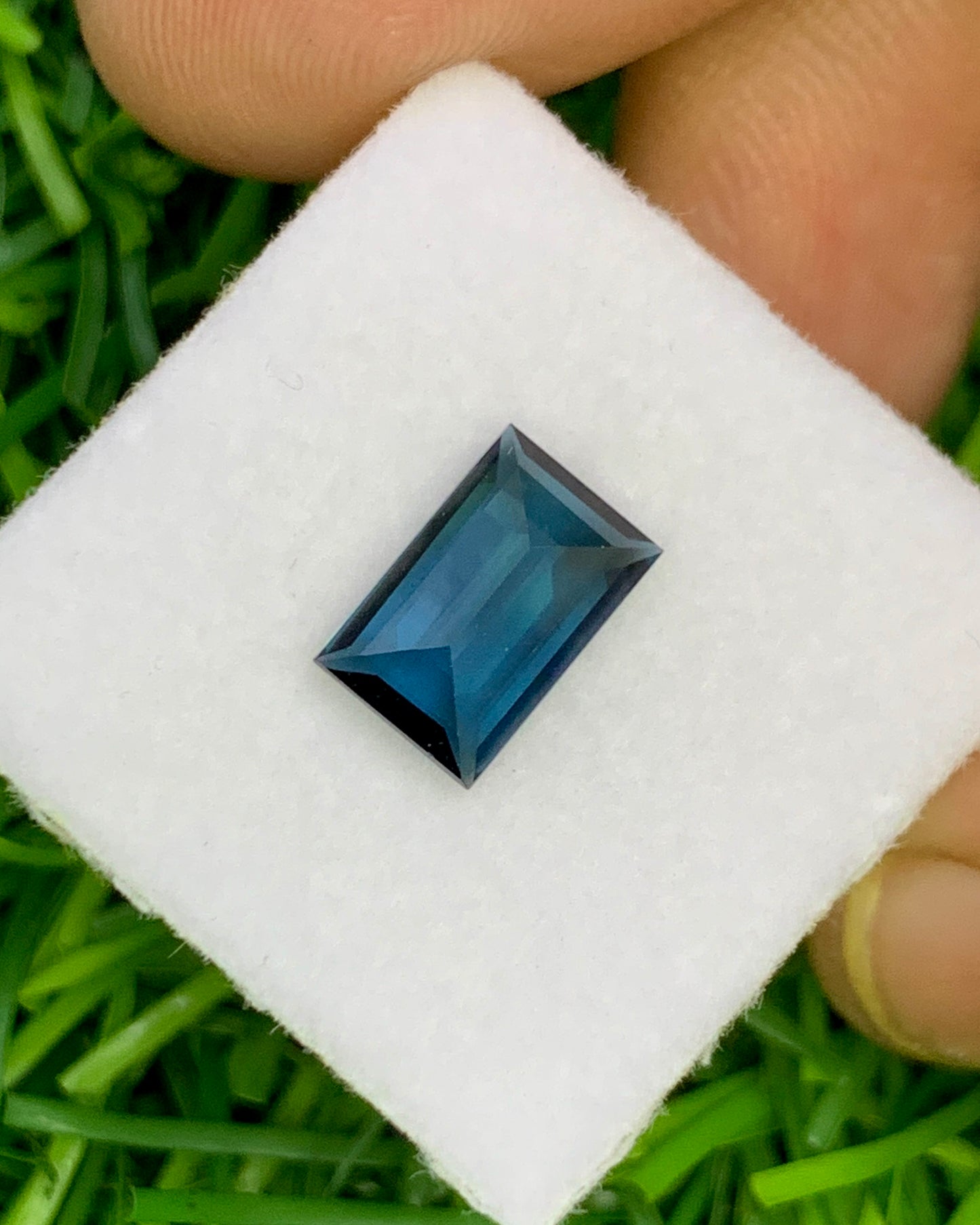 Natural Indicolite Tourmaline 1.57 Carat 9.1x6 MM Baguette Shape Faceted Gemstone