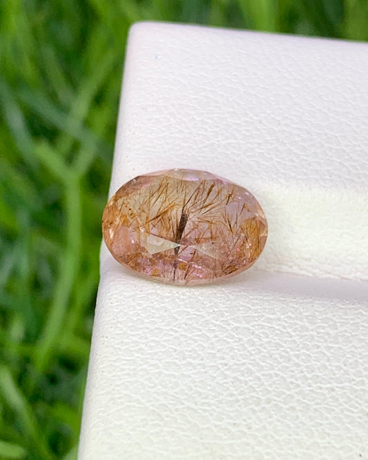 Natural Super Seven 2.30 Carat 10x8 MM Oval Shape Faceted Gemstone with 7 Crystals Healing Stone Seven Chakra Melody Stone