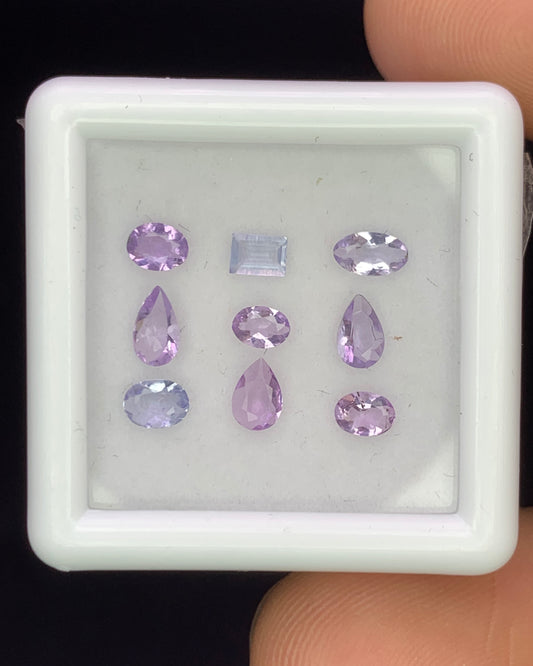 Natural Rare Color Change Hackmanite Lot 0.86 Carat Mix Size Mix Shape Faceted Gemstone 9 Piece Lot