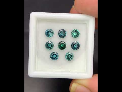 Natural Indicolite Tourmaline Lot 2.02 Carat 4x4 MM Round Shape Faceted Gemstone 8 Piece Lot
