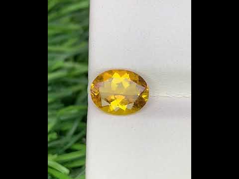 Natural Yellow Tourmaline 1.59 Carat 9x7 MM Oval Shape Faceted Gemstone