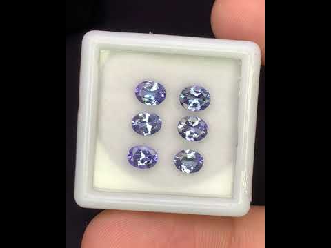 Natural Bi Color Tanzanite Lot 2.27 Carat 5x4 MM Oval Shape Faceted Gemstone 6 Piece Lot