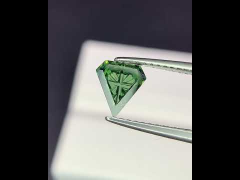 Natural Green Sapphire 0.84 Carat 7.1x6.4 MM Fancy Shape Starbrite Cut Faceted Gemstone