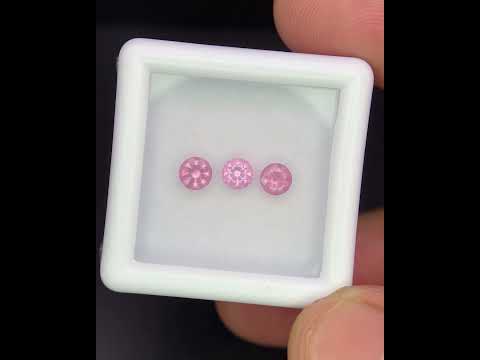 Natural Pink Spinel Lot 0.77 Carat 4x4 MM (Approx) Round Shape Faceted Gemstone 3 Piece Lot