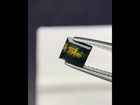 Natural Parti Sapphire 0.99 Carat 5.1x5.1 MM square Shape Starbrite Cut Faceted Gemstone
