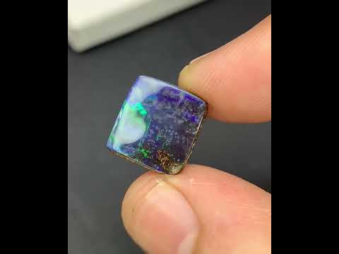 Natural Australian Boulder Opal 3.77 Carat 12.2x11.1 MM Free Form Shape Cabochon Gemstone