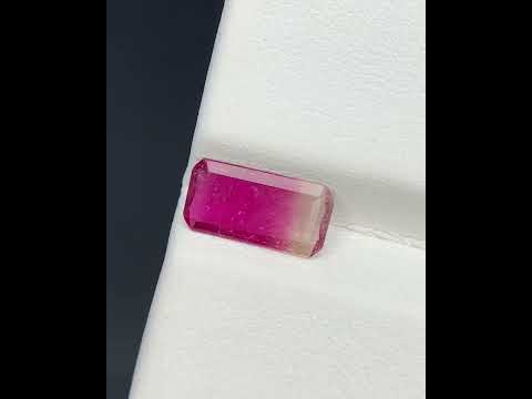 Natural Bi Color Tourmaline 0.84 Carat 9.5x4.8 MM Baguette Shape Faceted Gemstone