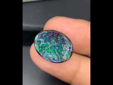Natural Australian Boulder Opal 10.13 Carat 17.9x14.1 MM Oval Shape Cabochon Gemstone