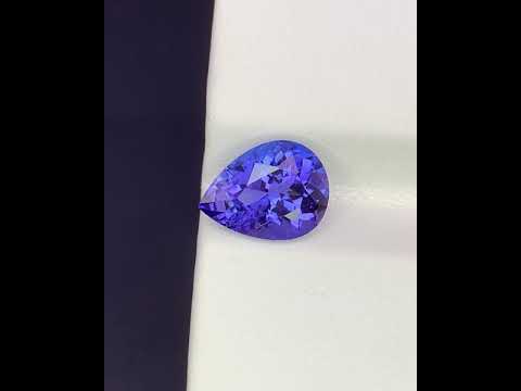 Natural Blue Tanzanite 2.44 Carat 10.1x7.6 MM Pear Shape Faceted Gemstone