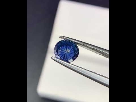 Natural Parti Sapphire 1.31 Carat 6.1x6.1 MM Round Shape Starbrite Cut Faceted Gemstone