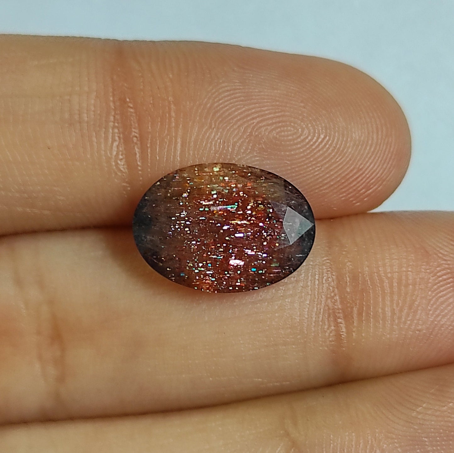 Natural Rare BloodShot Iolite Sunstone 3.69 Carat 13.9x10 MM Oval Shape Faceted Gemstone