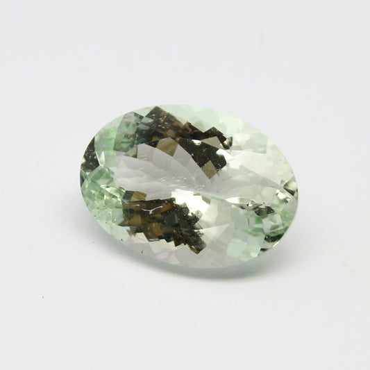 Natural Mint Green Aquamarine 20x14.3 MM 15.43 Carat Oval Shape Faceted Gemstone March Birtthstone