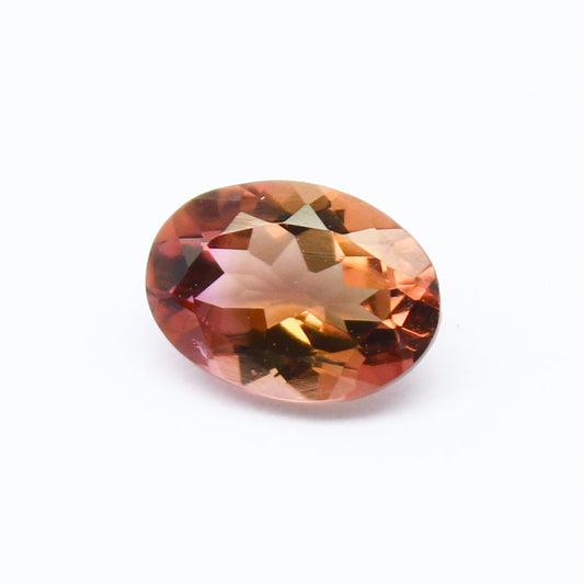 Natural Bi color Tourmaline 0.80 Carat 7x5 MM Oval Shape Faceted Gemstone