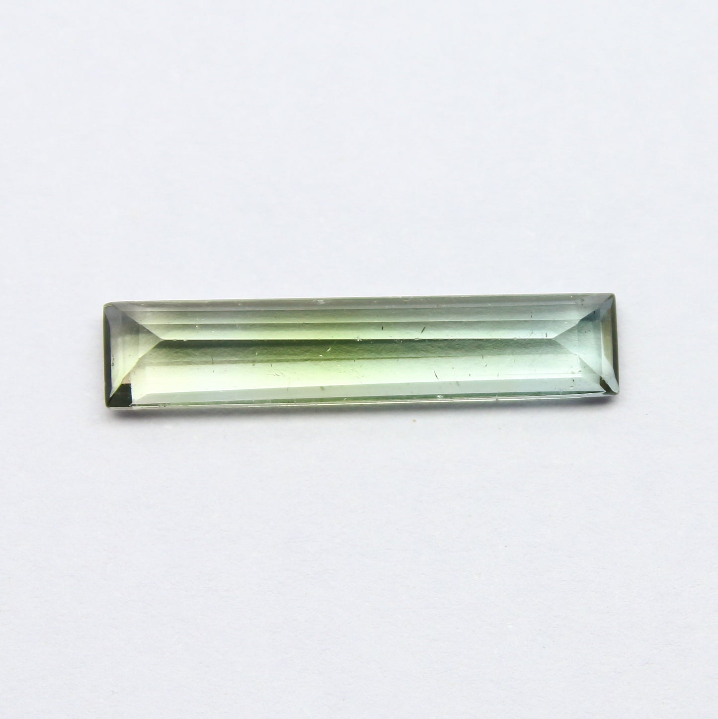Natural Bi-color Tourmaline 2.52 Carat Bi-color 19.5x4 MM Baguette Shape Faceted Gemstone