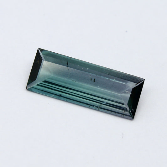 Natural Indicolite Tourmaline 3.24 Carat 17.2x6.8 MM Baguette Shape Faceted Gemstone