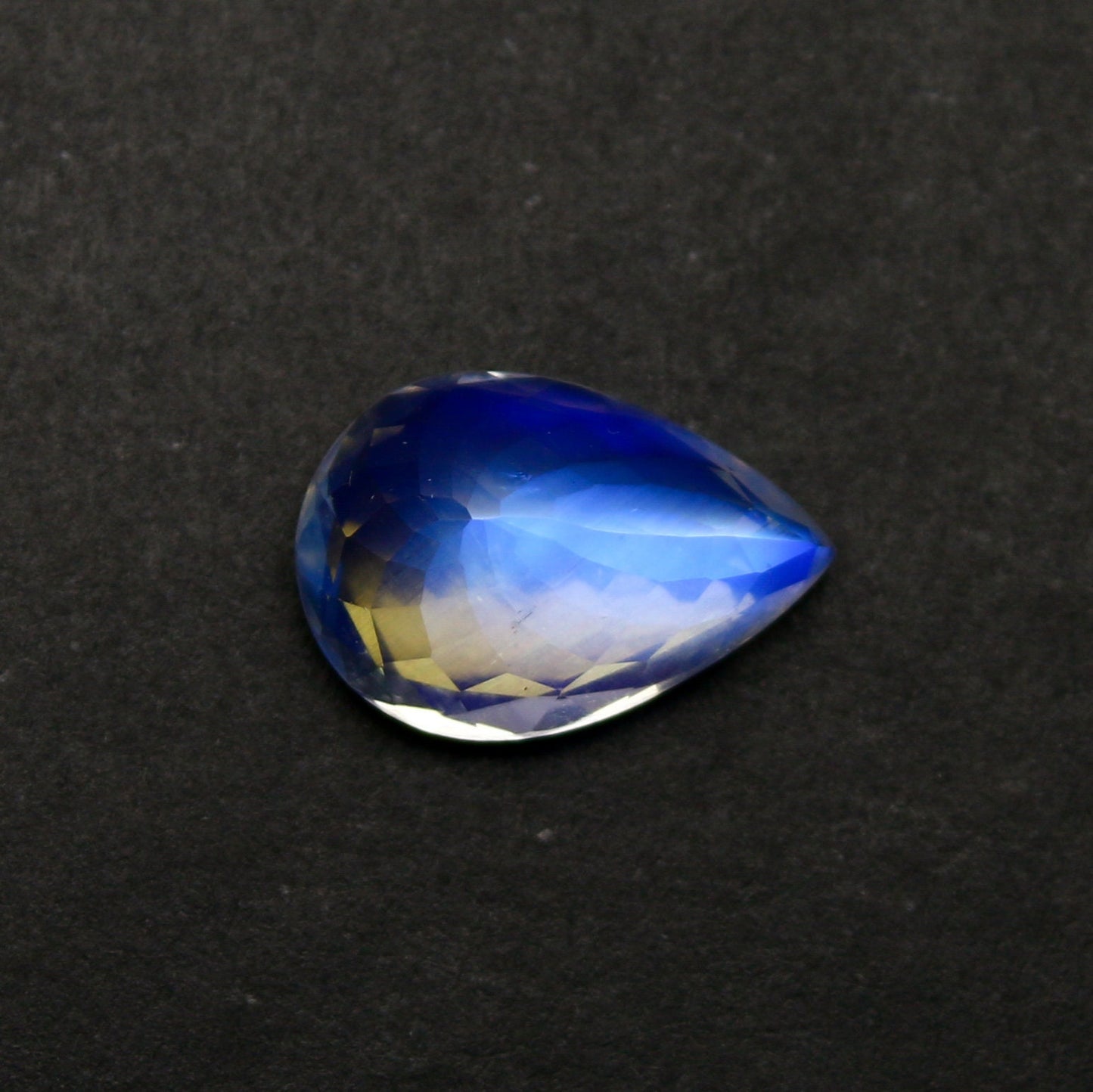 Natural Blue-Fire Rainbow Moonstone 3.61 Carat 13x9 MM Pear Shape Faceted Gemstone