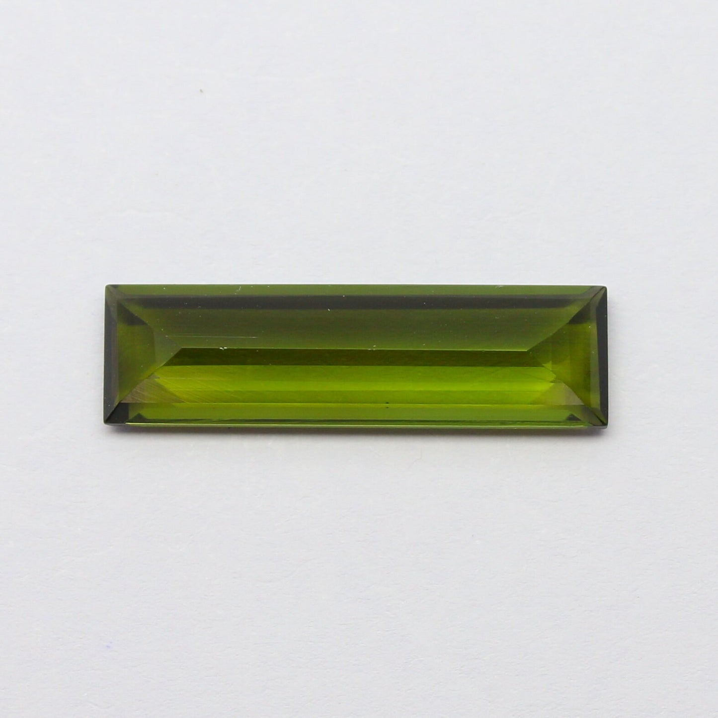 Natural Green Tourmaline 5.45 Carat 22x6.5 MM Baguette Shape Faceted Gemstone