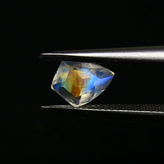 Natural Multi-Fire Rainbow Moonstone 0.34 Carat 6.2x4.7 MM Fancy Shape Faceted Gemstone