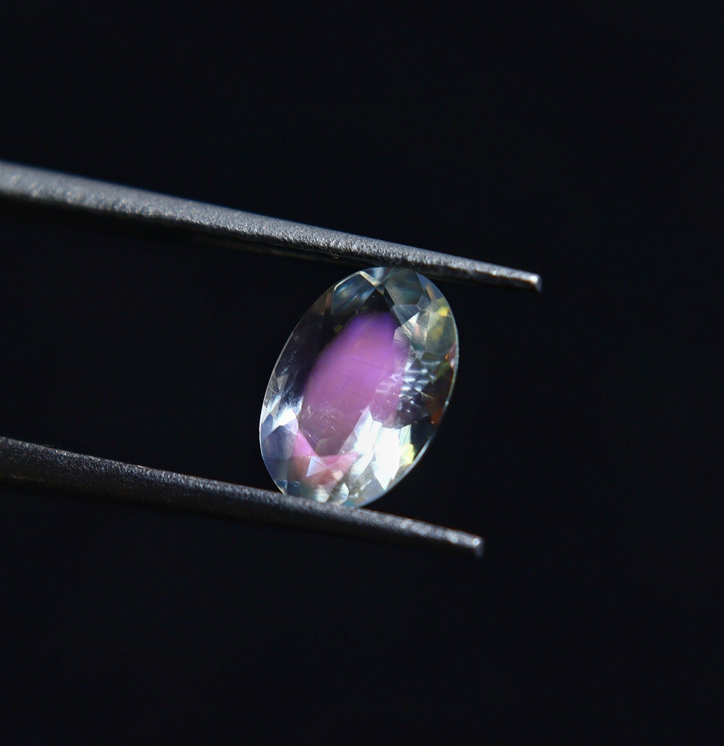 Natural Rare Pink Fire Andesine Labradorite 0.51 Carat 6.8x4.8 MM Oval Shape Faceted Gemstone
