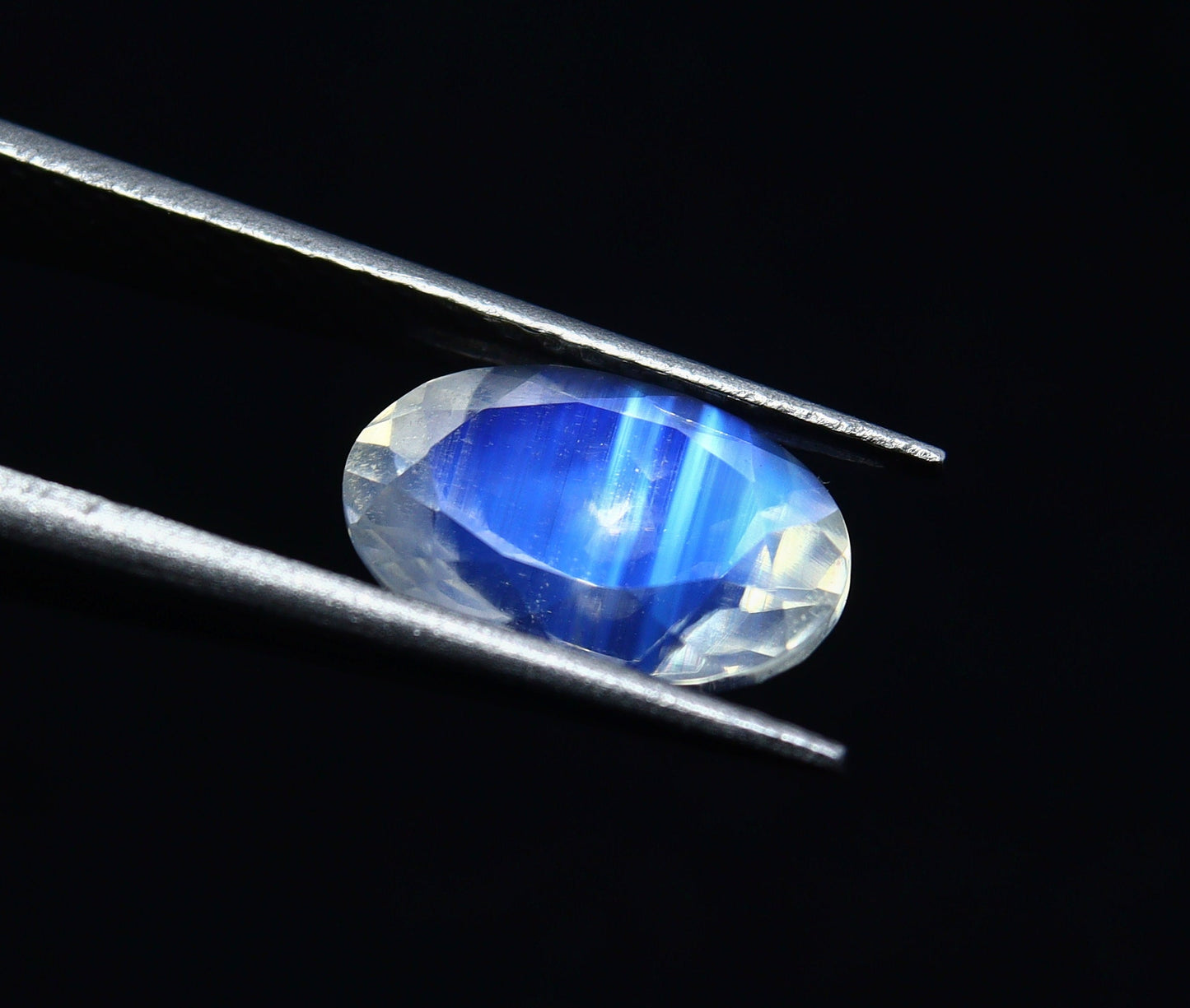 Natural Multi-Fire Rainbow Moonstone 1.77 Carat 9.5x6.4 MM Oval Shape Faceted Gemstone