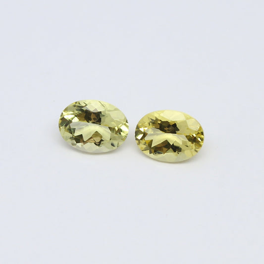 Natural Heliodor Aquamarine Lot 2.30 Carat 8x6 MM Oval Shape Faceted Yellow Aquamarine Faceted Gemstone 2 Piece Lot