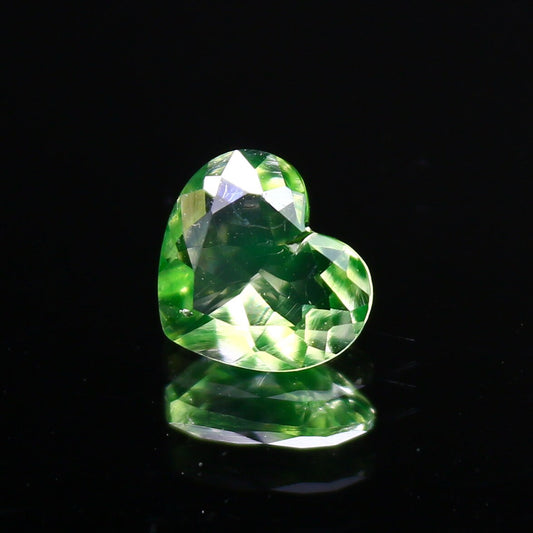 Natural Daylight Fluorescent Hyalite Opal 0.40 Carat 6x5.3 MM Heart Shape Faceted Gemstone