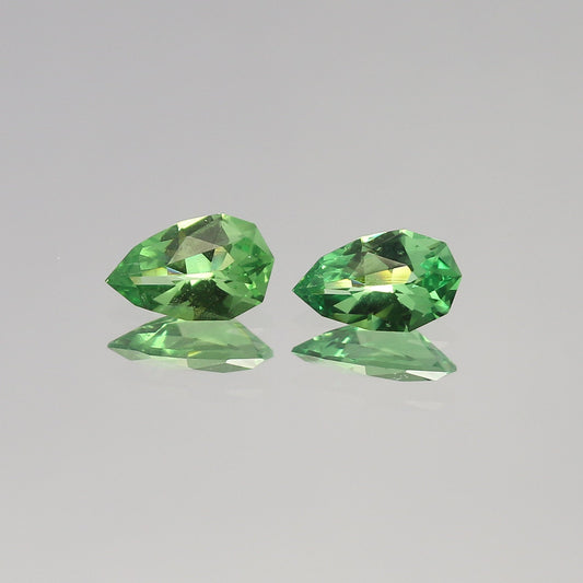 Natural Tsavorite 0.90 Carat 6.8x4.3/6.8x4.2 MM Fancy Pear Shape Faceted Gemstone