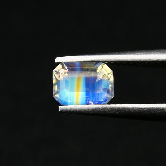 Natural Multi-Fire Rainbow Moonstone 0.58 Carat 5.6x4.3 MM Octagon Shape Faceted Gemstone