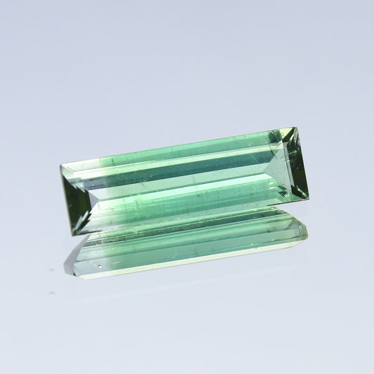 Natural Bi-color Tourmaline 1.41 Carat 13x4 MM Baguette Shape Faceted Gemstone