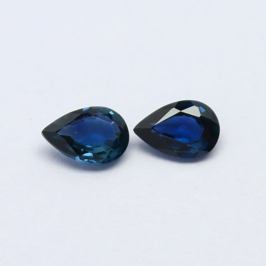 Natural Sapphire 0.91 Carat 6x4 MM Pear Shape Faceted Gemstone Pair
