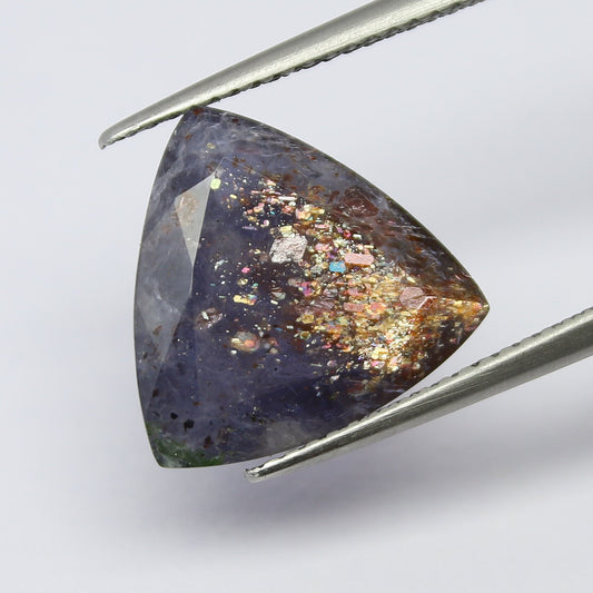Natural Rare Bloodshot Iolite 4.84 Carat 13.5x13.5 MM Trillion Shape Faceted Gemstone