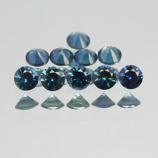 Natural Sapphire Lot Diamond Cut 2.86 Carat 4x4 MM Round Shape Faceted Gemstone 11 Piece Lot