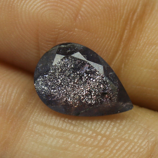 Natural Rare BloodShot Iolite Sunstone 1.98 Carat 12x8.2 MM Pear Shape Faceted Gemstone