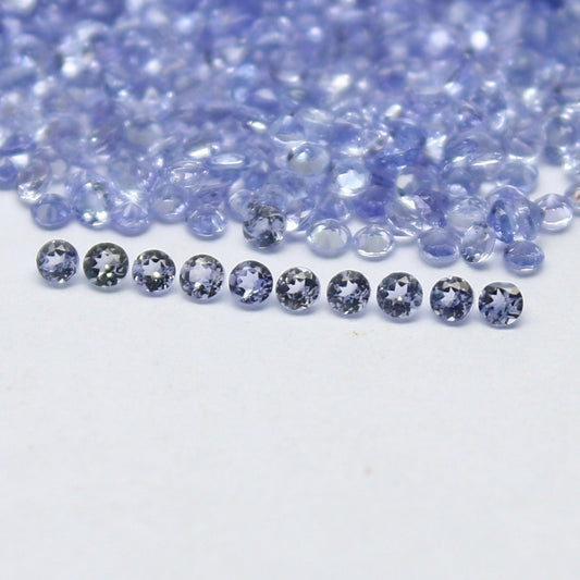 Natural Tanzanite Lot 1.25x1.25 MM Round Shape Faceted Gemstone lot Tanzanite gemstone for eternity rings melee for gemstone projects