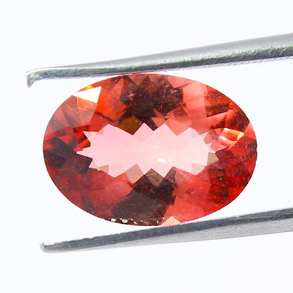 Natural Orange Tourmaline 4.36 Carat 14x10 MM Oval Shape Faceted Gemstone