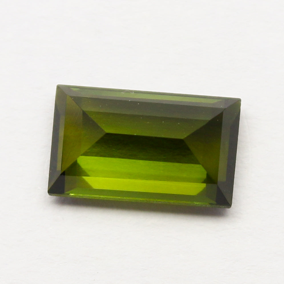 Natural Green Tourmaline 2.56 Carat 10x6 MM Baguette Shape Faceted Gemstone