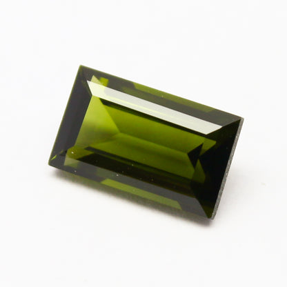 Natural Green Tourmaline 2.56 Carat 10x6 MM Baguette Shape Faceted Gemstone