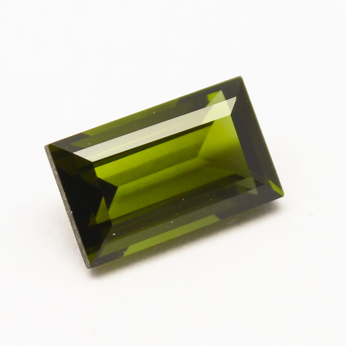 Natural Green Tourmaline 2.56 Carat 10x6 MM Baguette Shape Faceted Gemstone